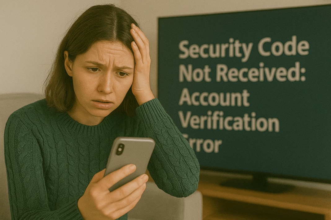 Security Code Not Received Account Verification Error