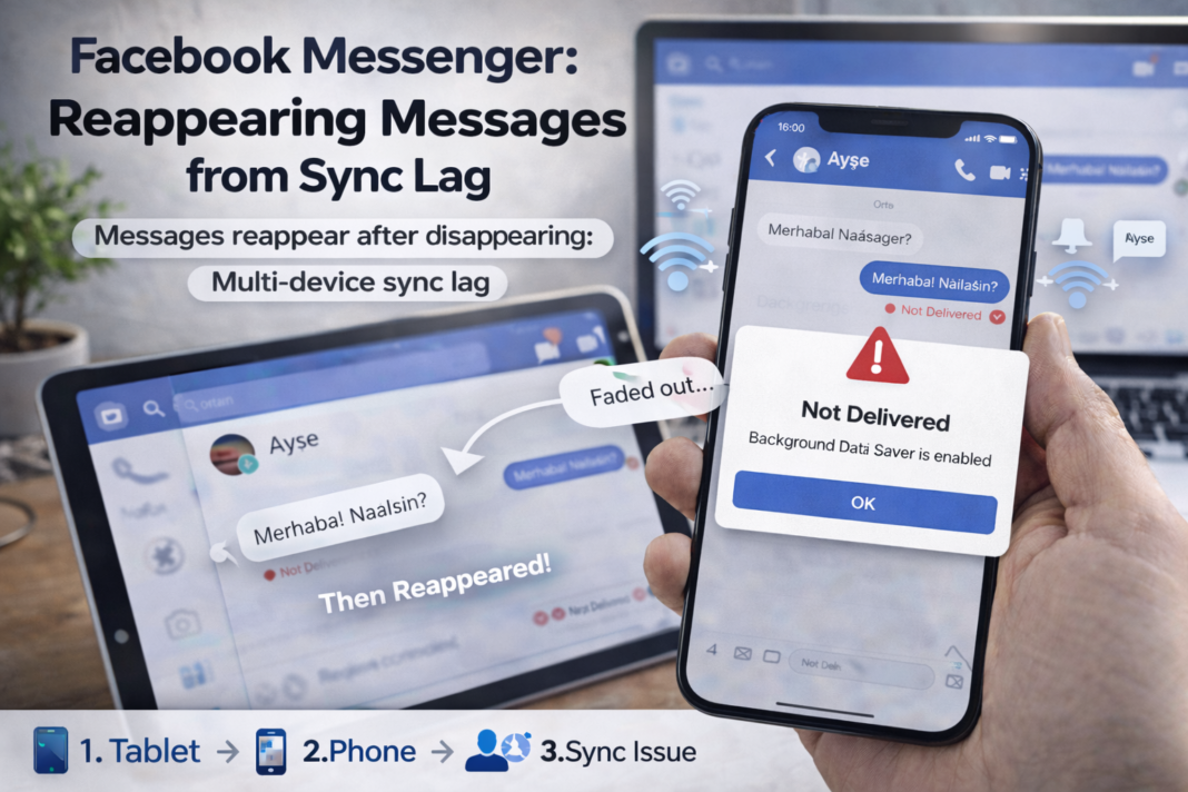Facebook Messenger Messages reappear after disappearing Multi device sync lag